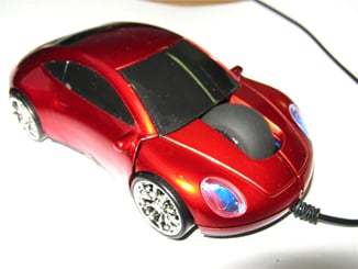 Myš ve tvaru auta  Porsche optická USB svítící červená - Myš auto usb optická (3).JPG