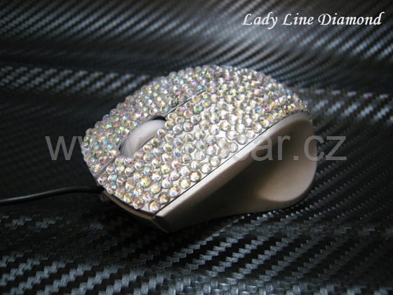 Myš k PC optická Lady Line Diamond NT svítící stříbrná