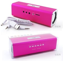 Music Angel MP3 přehrávač 4 in 1 USB - flasch, SD,  FM,  Speaker  růžový - Součástí balení: 1x 3,5 m jack konektor a 1x USB-3,5 jack konektror délka 100 cm