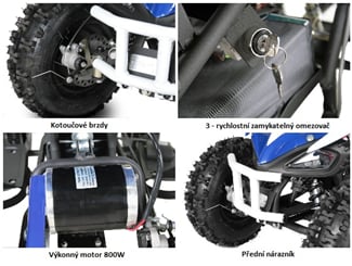 Elektrická čtyřkolka Racer 800W - Elektrická čtyřkolka 800w, Racer dětská (8)
