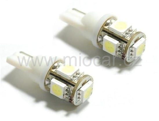 LED SMD parkovací žárovky T10 12V 5xled bílá / 2KS