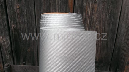 Carbon 3D folie v metráži, šíře 152 cm x ... stříbrná - Carbon 3D folie stříbrná