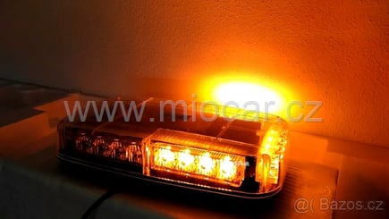 Maják na střechu oranžový LED, magnetický LED 12-24V - stroboskop na střechu oranžový (4)
