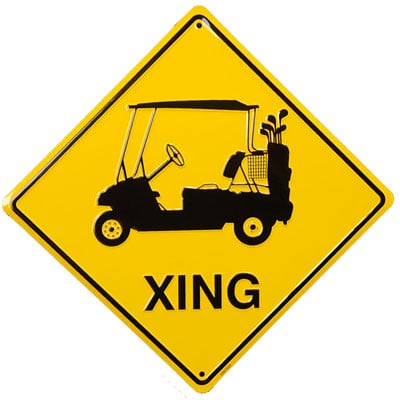 Cedule Golf cart xing - prolisovaná