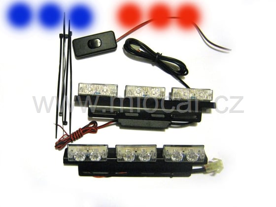 LED stroboskopy  do mřížky VDX predátor modrá - červená