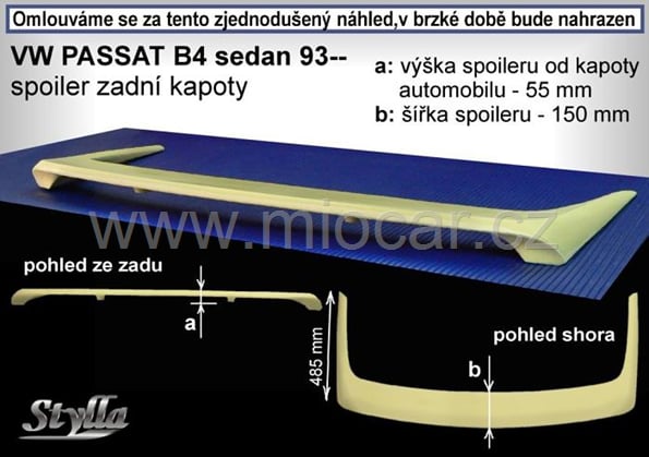 VW Passat B4 sedan křídlo