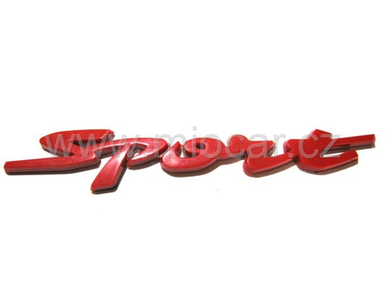 Sport samolepící znak plastic červený