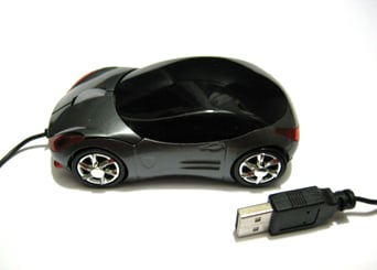 USB myš auto k PC optická tuning svítící grafitová - ergonomický tvar padne skvěle do ruky