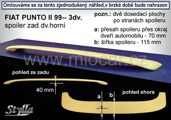 Fiat Punto II 3D křídlo