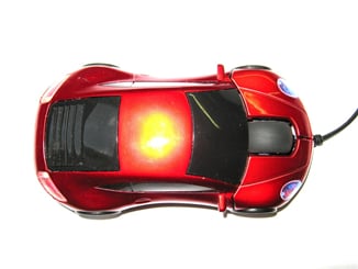 Myš ve tvaru auta  Porsche optická USB svítící červená - Myš auto usb optická (4).JPG