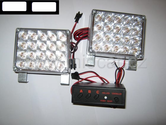 Stroboskopy 2 x 20 LED flash light 3 funkce - ovládací panel / bílá