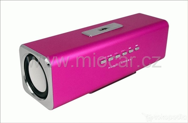 Music Angel MP3 přehrávač 4 in 1 USB - flasch, SD,  FM,  Speaker  růžový