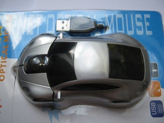 Myš ve tvaru auta Porsche optická USB svítící stříbrná - myš stříbrná  usb tuning  800 dpi 