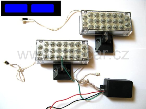 Stroboskopy 2 x 22 LED panel velký Type modrá - modrá