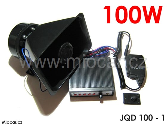 Megafon 100W, 12V,  MAXI s mikrofonem