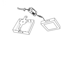LED panel podhledový, 18W, hranatý, teplá bílá - LED_panel_+ trafo náhled_ilustrativni_zapojeni