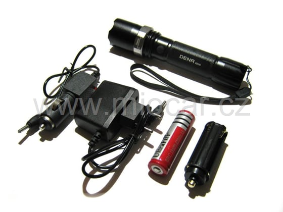 LED svítilna hliníková, 1x LED 3W, dobíjecí, ZOOM
