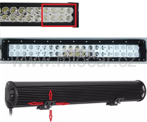 LED off-road pracovní světlo COMBO 40 LED 120W, 16x60° spodní úchyt