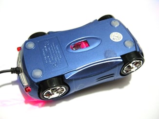 USB myš auto k PC optická tuning  svítící modrá - vhodná jako dárek pro automobilové nadšence