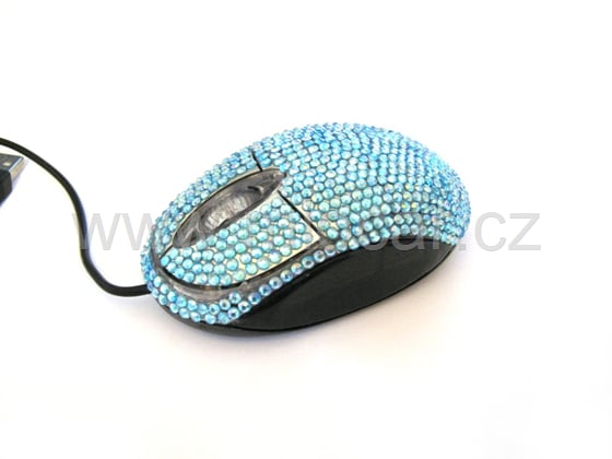 Myš k PC optická Lady Line Diamond - svítící zeleno modrá