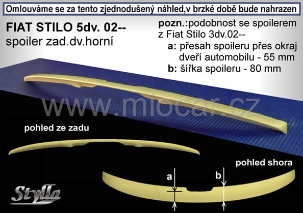 Fiat Stilo 5D křídlo