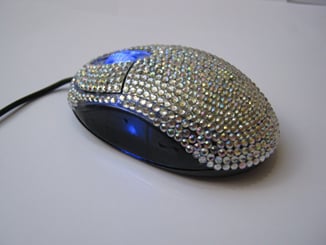 Myš k PC optická   Lady Line  Diamond - svítící stříbrná - Myš k PC optická Diamond USB - stříbrná (5).JPG