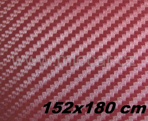 Carbon folie 3D 152x180 cm vínová