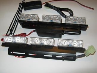 LED stroboskopy  do mřížky VDX predátor modrá - červená - Stroboskopy LED do mřížky VDX